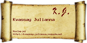 Kvassay Julianna névjegykártya